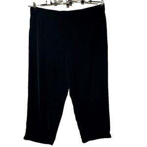 Harlara Pants 3X Black Wide Leg High Waisted Pull On Stretch Measures 46X27 NWT